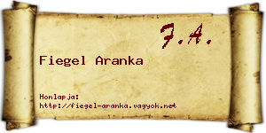Fiegel Aranka névjegykártya